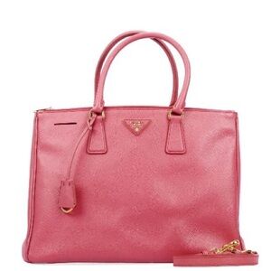 Prada Rose Safiano Leather Tote